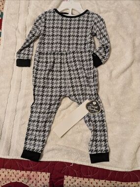 Sweet Bamboo Grey Houndstooth Kids Matching Set